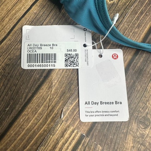 Lululemon All Day Breeze Bra NWT Size 10 (OCEA) - Picture 13 of 14